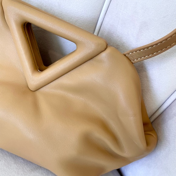 Faux Leather Tan Dumpling Bag - Picture 5 of 5